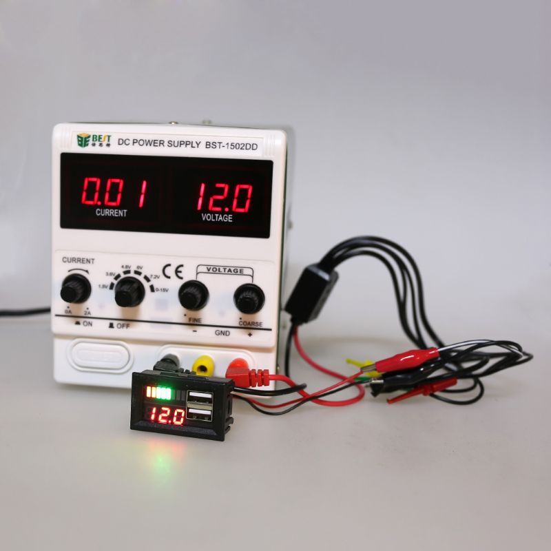 Car Motorcycle Digtal Voltmeter with 2 USB 12V Display Board