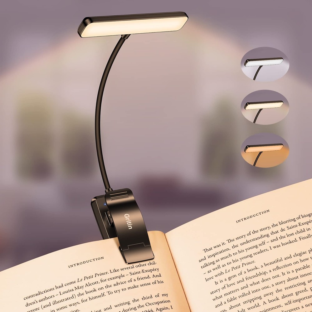 19 LED Rechargeable Book Light for Reading in Bed with Memory Function Eye