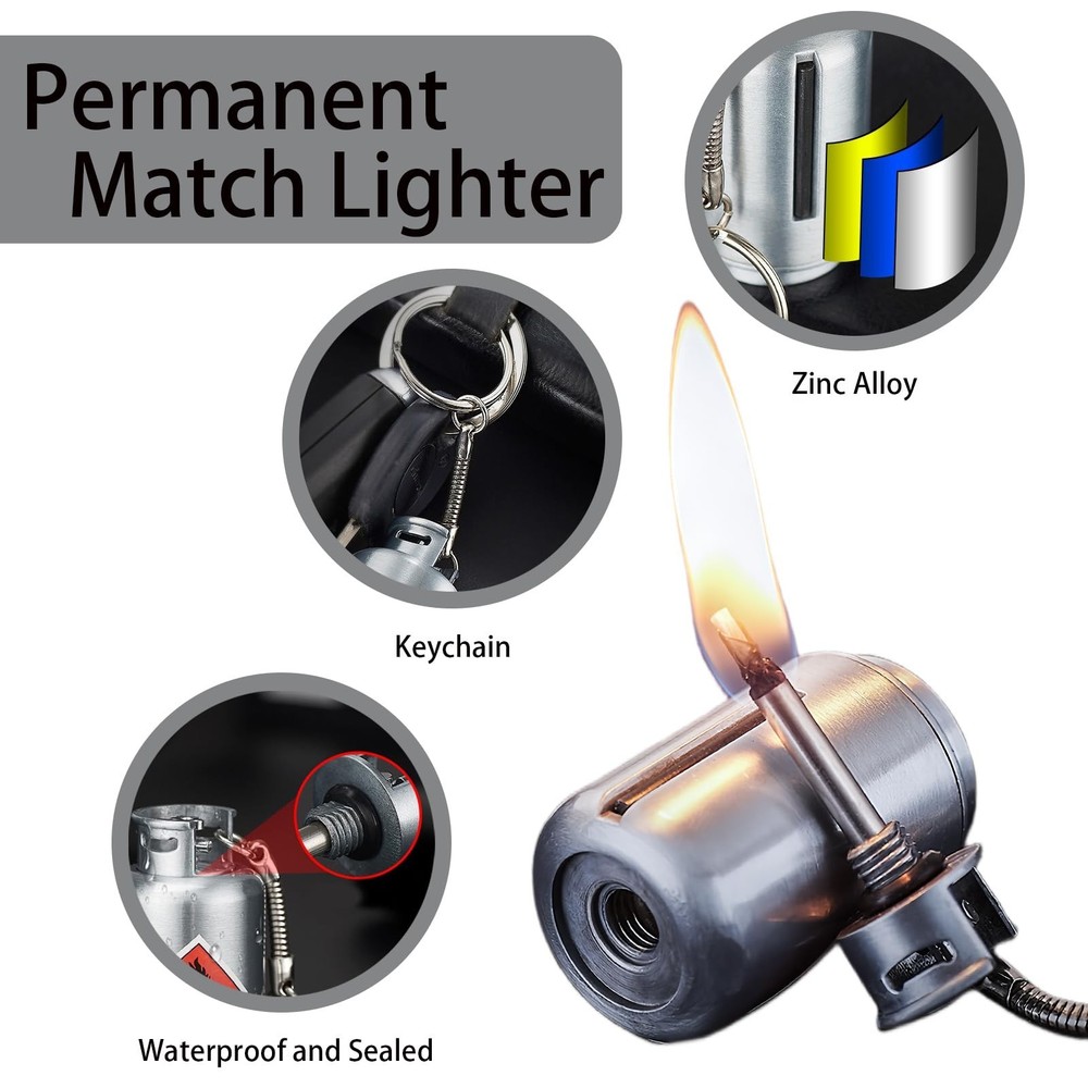 Permanent Match Lighter, Personalized Keychain Lighter, Compact and Portable,...