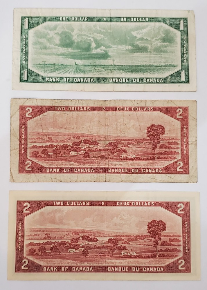 3pc 1954 Canada Banknote Lot