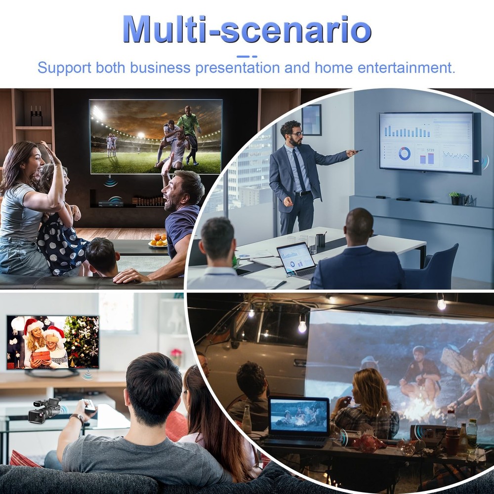 Wireless HDMI Transmitter Receiver, 4K Decoding, 1080P Output, 100FT Range, Plug