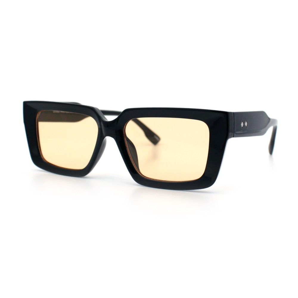 Retro Hipster Thick Beveled Frame Horn Rim Square Rectangle Sunglasses