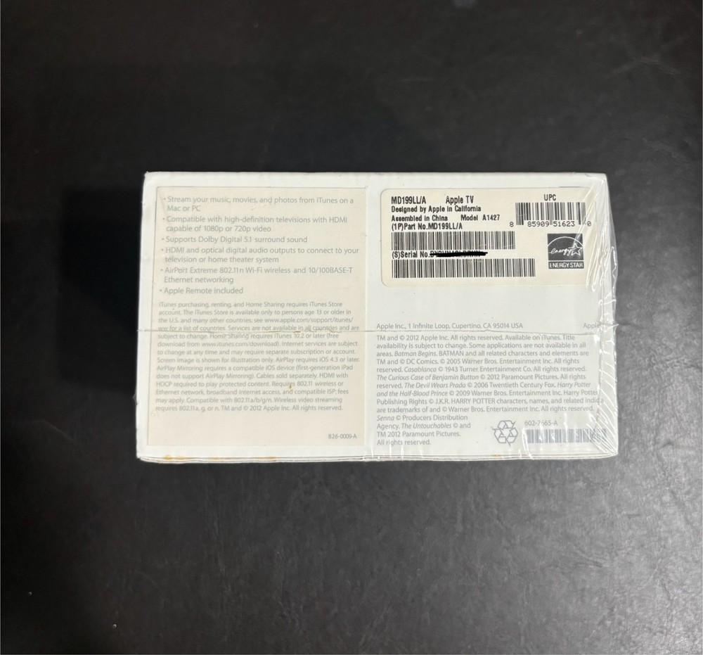 Apple TV 3rd Generation w/Remote Control - MD199LL/A - Model A1427