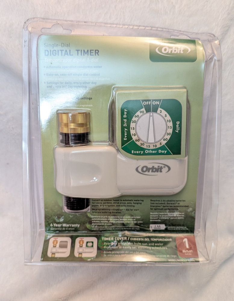 Orbit 62024 Single-Dial Hose Watering Digital Timer settings from 2-90 minutes