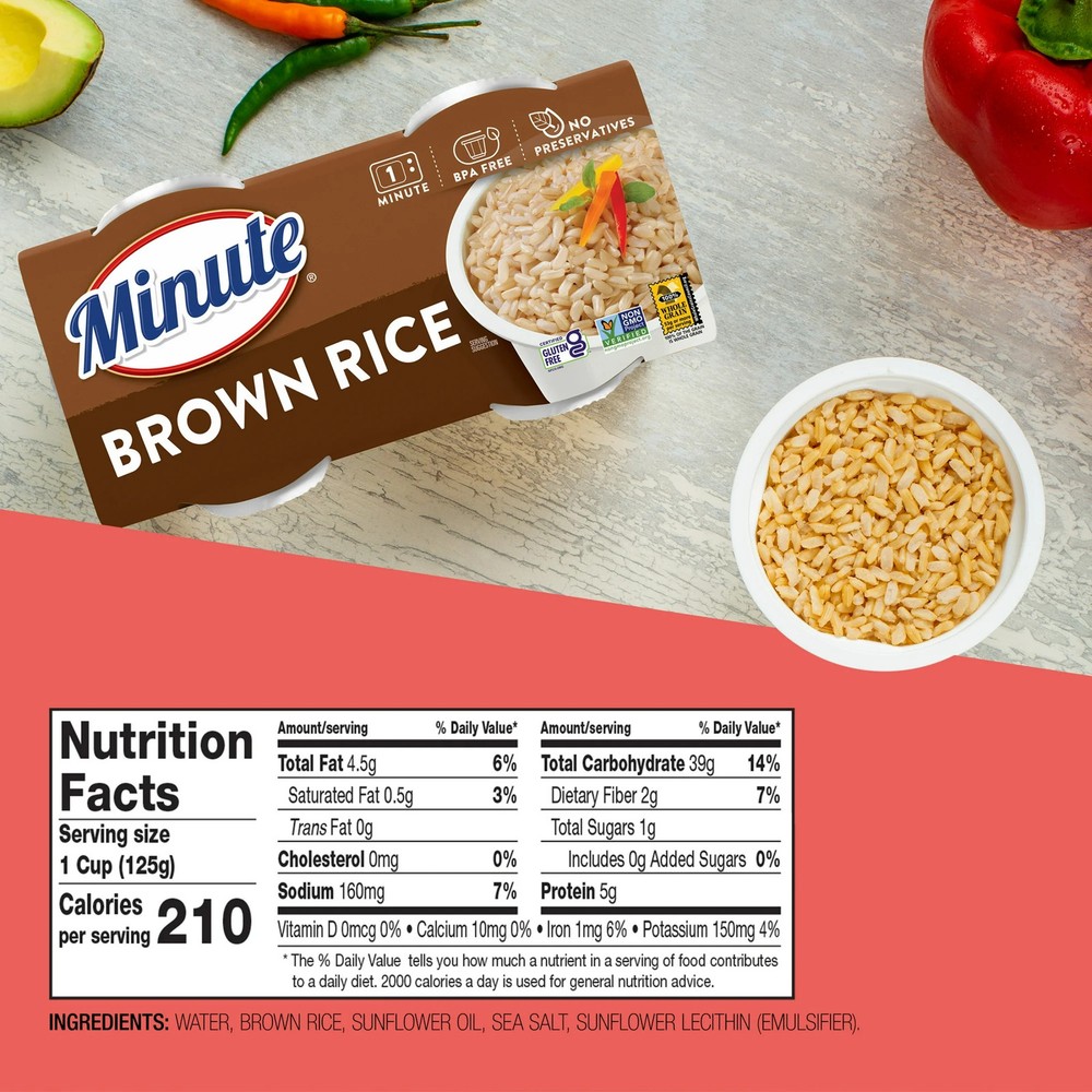 Microwaveable Brown Rice Cups Gluten Free