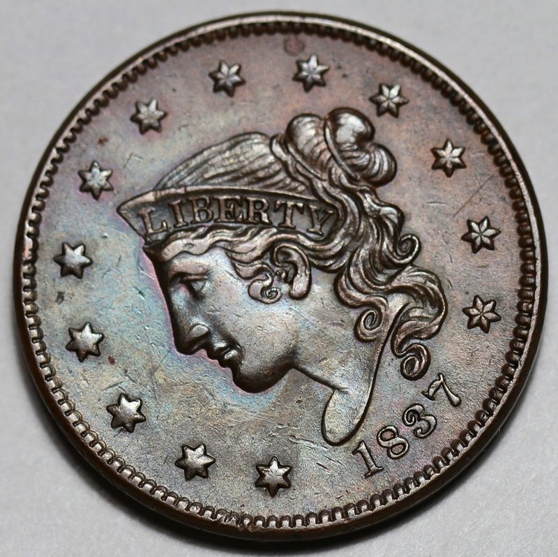 1837 Coronet Head Large Cent - US 1c Copper Coin