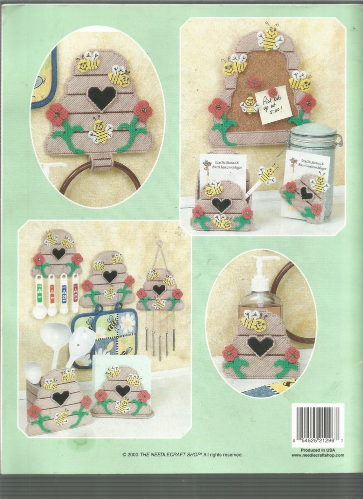 Plastic Canvas Patterns Busy Bee Kitchen Set Note Napkin Holder Towel Hanger E82