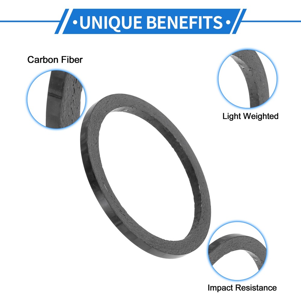 Handlebar Spacers 2mm 28.6mm 1-1/8" Black 2pcs
