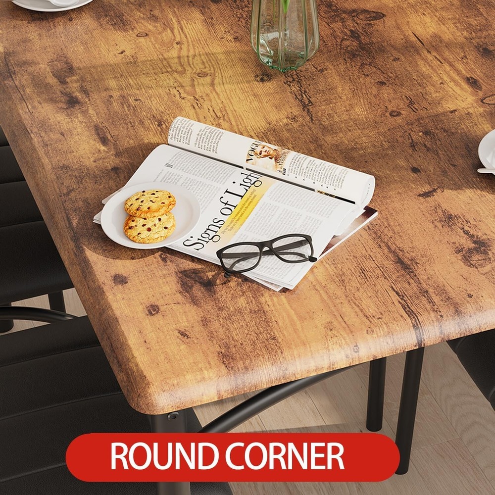 Dining Table Set for 2 Kitchen Table with 2 Upholstered Chairs for Apartment