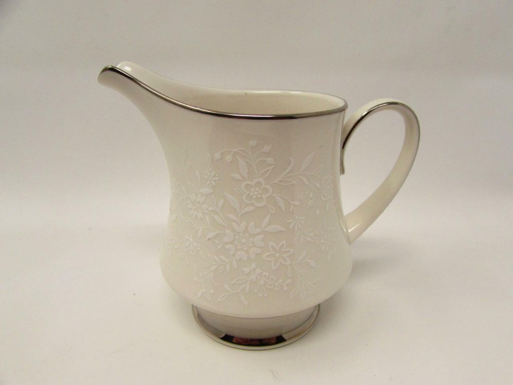 Affection by Noritake Creamer White On White Floral  b114