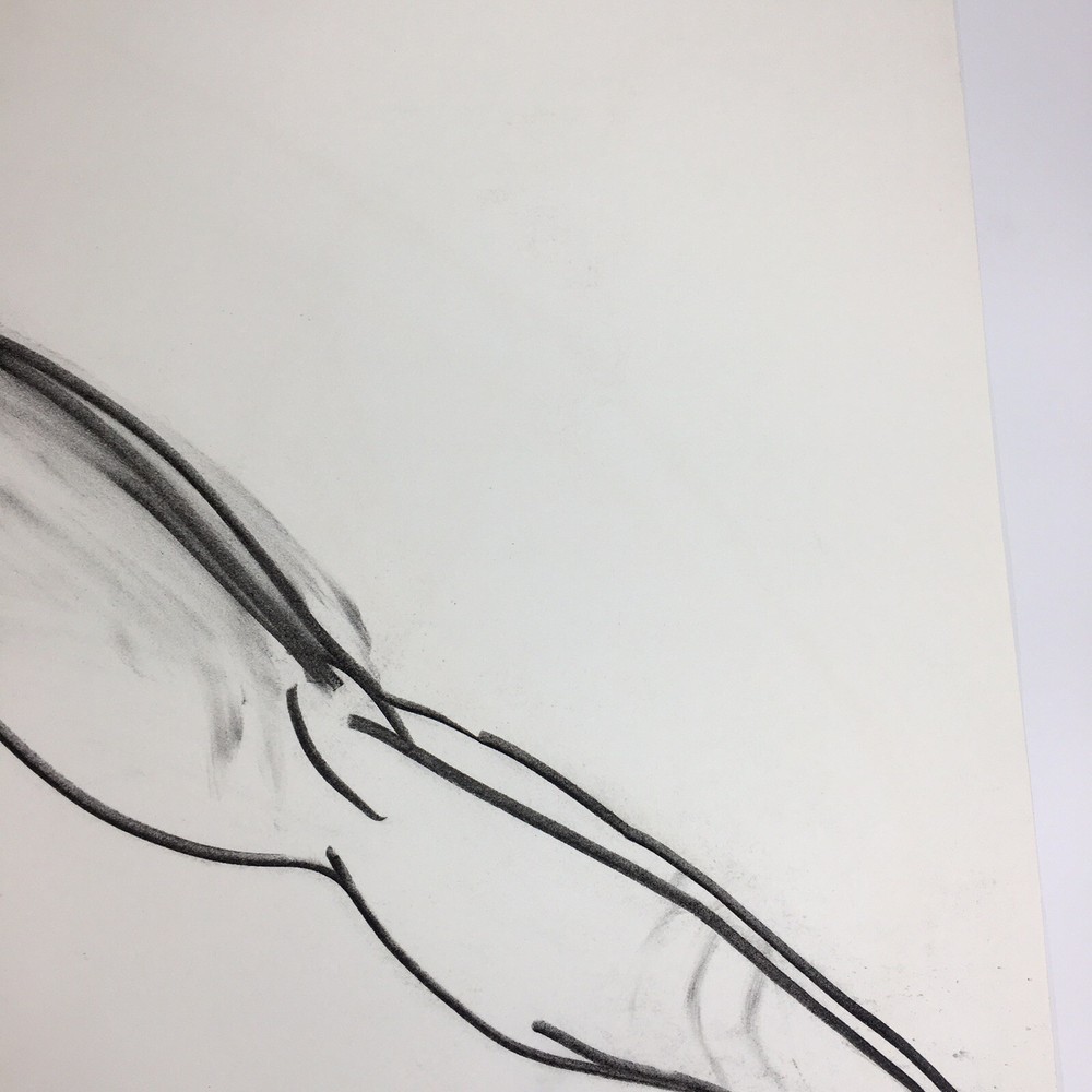 Kip Gresham Unsigned Original Charcoal Drawing Gymnast Curwen Archive #13