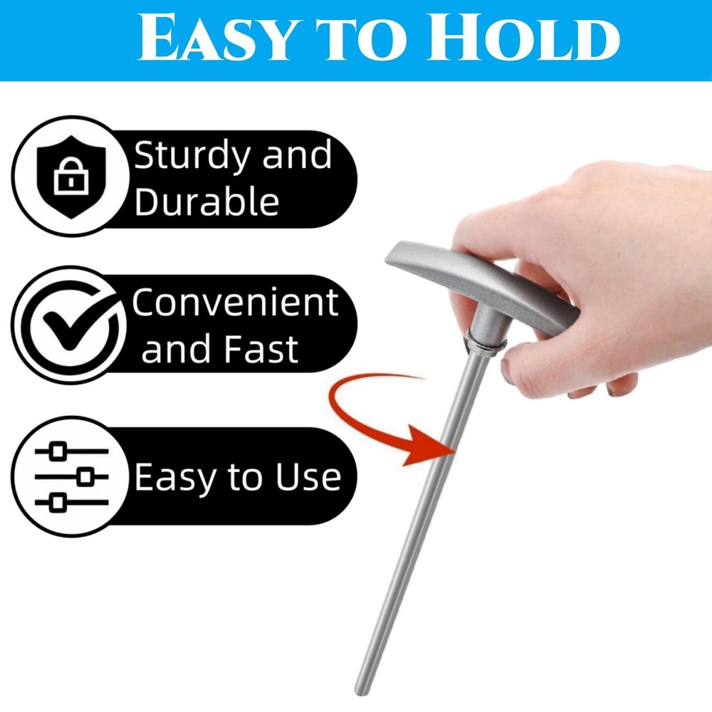 Acshio 2 Pack RV Waste Valve Handle Replacement, Universal Fit Silvery