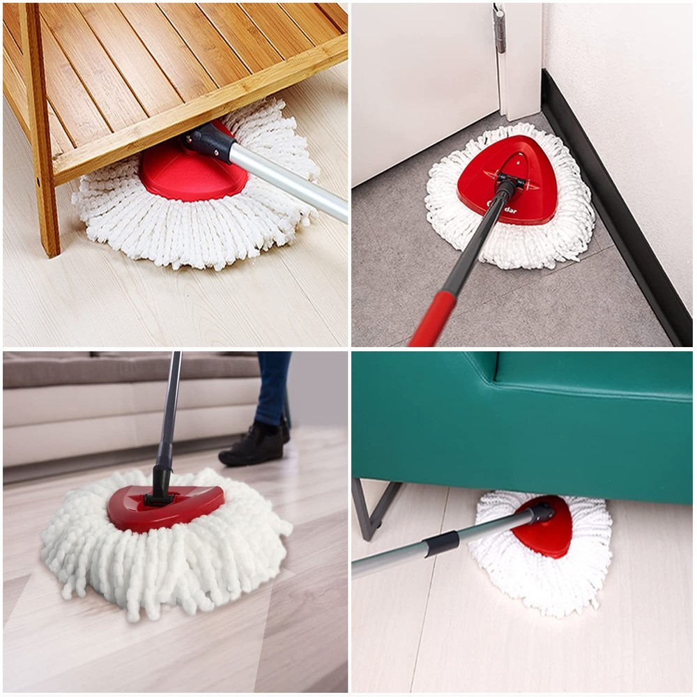 Spin Mop Refills 4 Pack, Extra Thick, Non Scratch, White