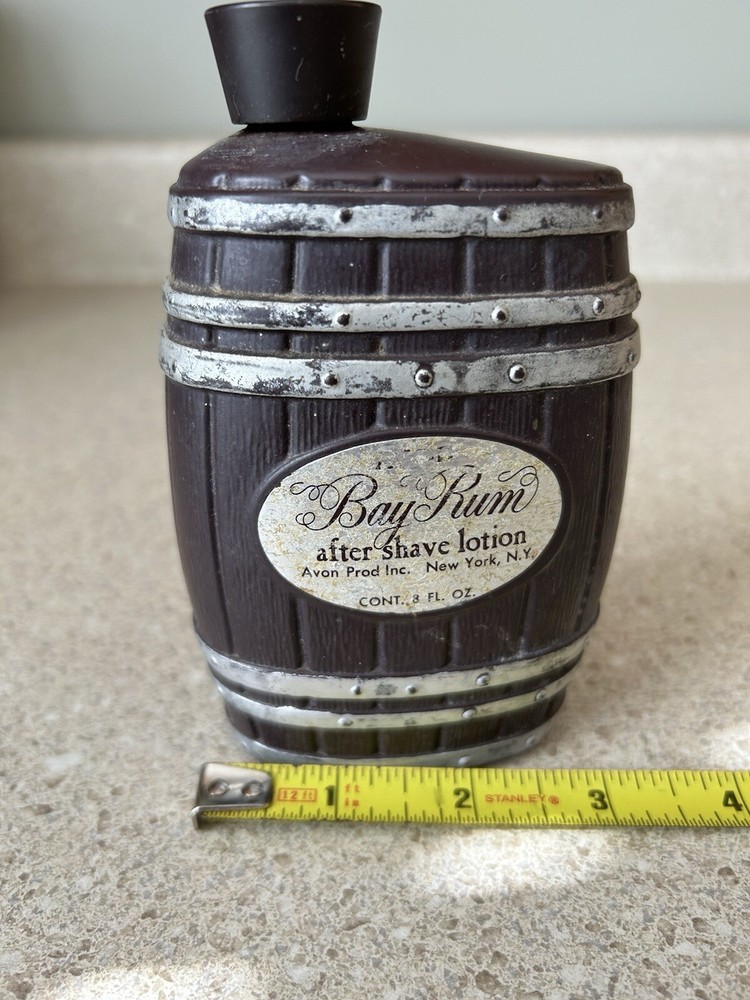 Avon Bay Rum Aftershave Barrel Bottle Empty  Vintage