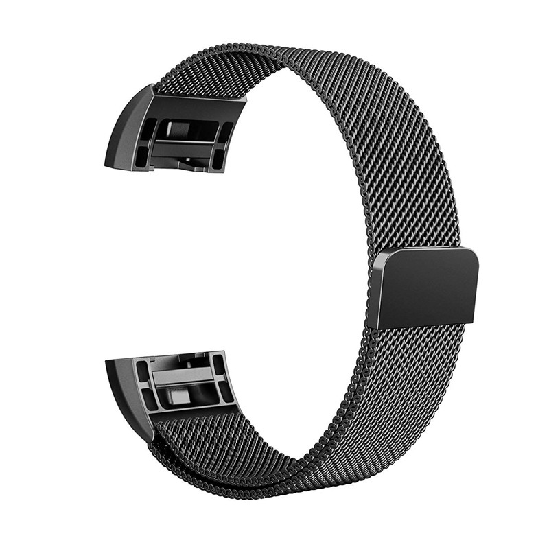 Replacement Stainless Steel Spare Band Strap Magnetic Loop for Fitbit Charge 2
