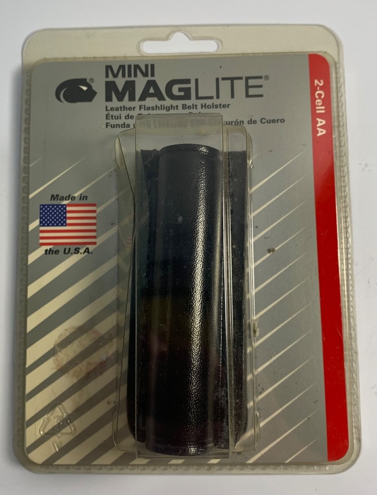 Mini MagLite 2-Cell AA Flashlight Leather Belt Holster