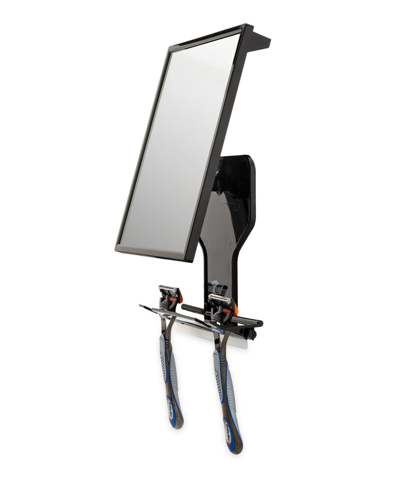 Fogless Shower Shaving Mirror Razor Holder Squeegee and Organizer