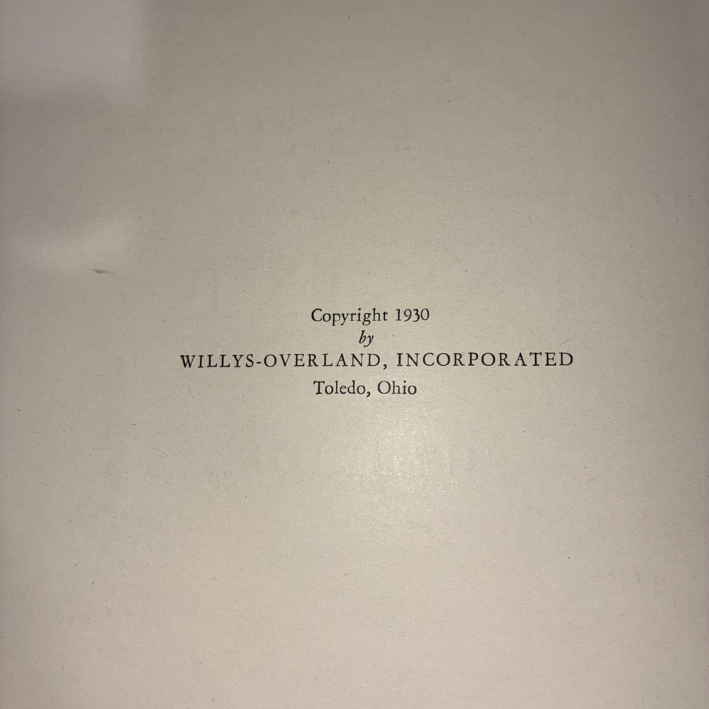 1930 Willy’s Book