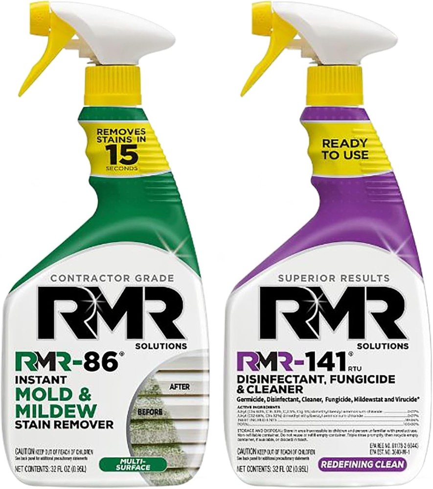 RMR Brands DIY Mold & Stain Remover Bundle, Complete Mold Killer & Mildew Pre...