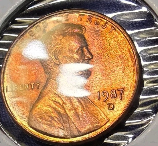 1987 D One cent penny Errors 🔥Slight Toning🔥 BU.