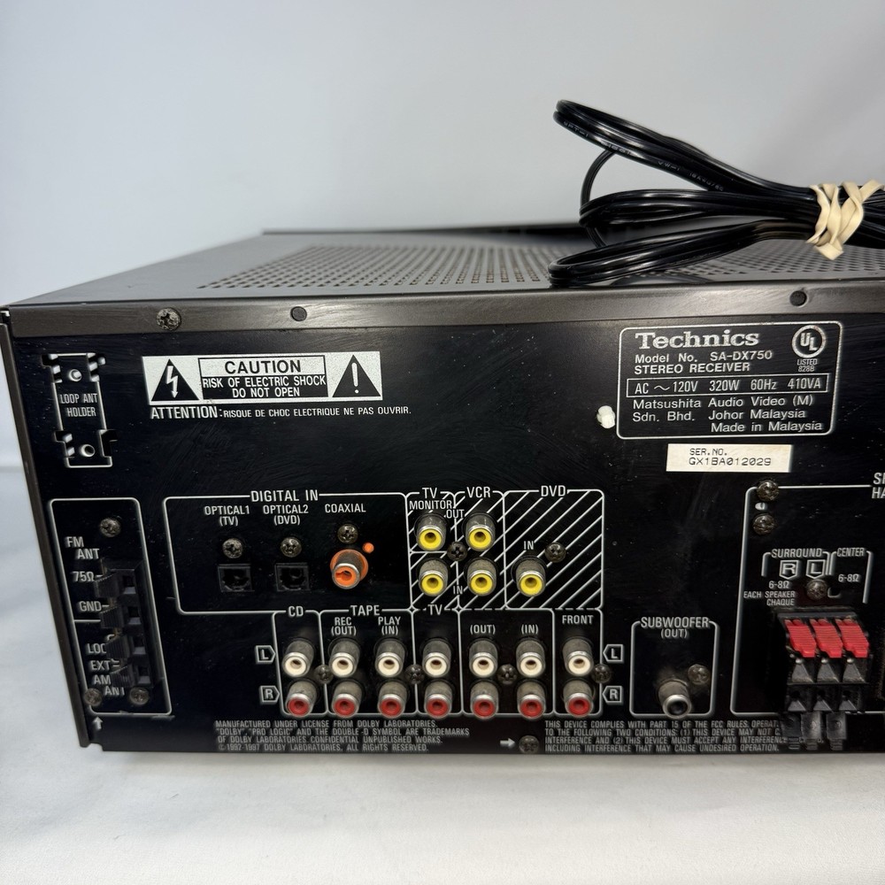 Technics SA-DX750 AM/FM Stereo AV Receiver Tested Works