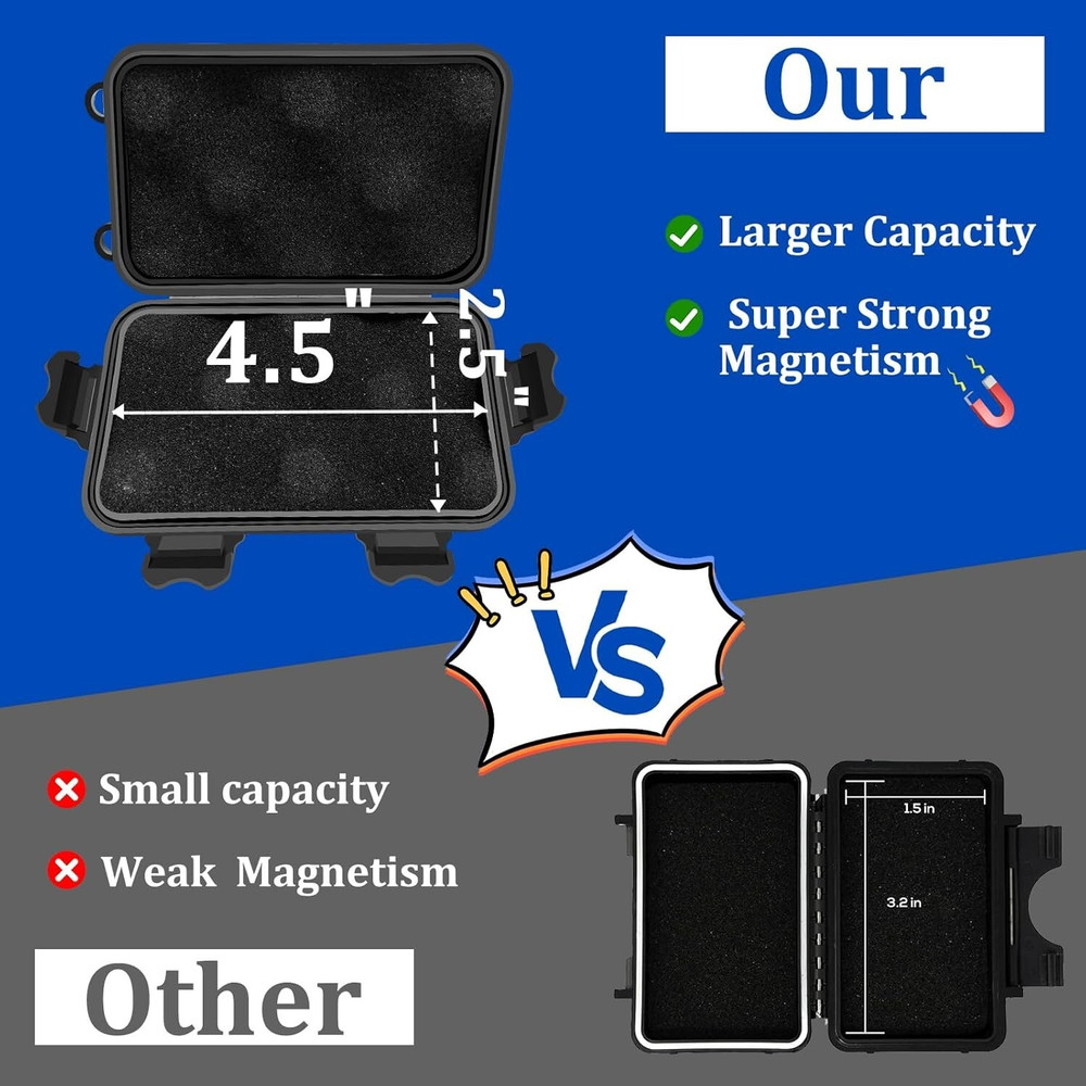 Magnetic Stash Box Waterproof Car Safe Secret Compartment Security Container