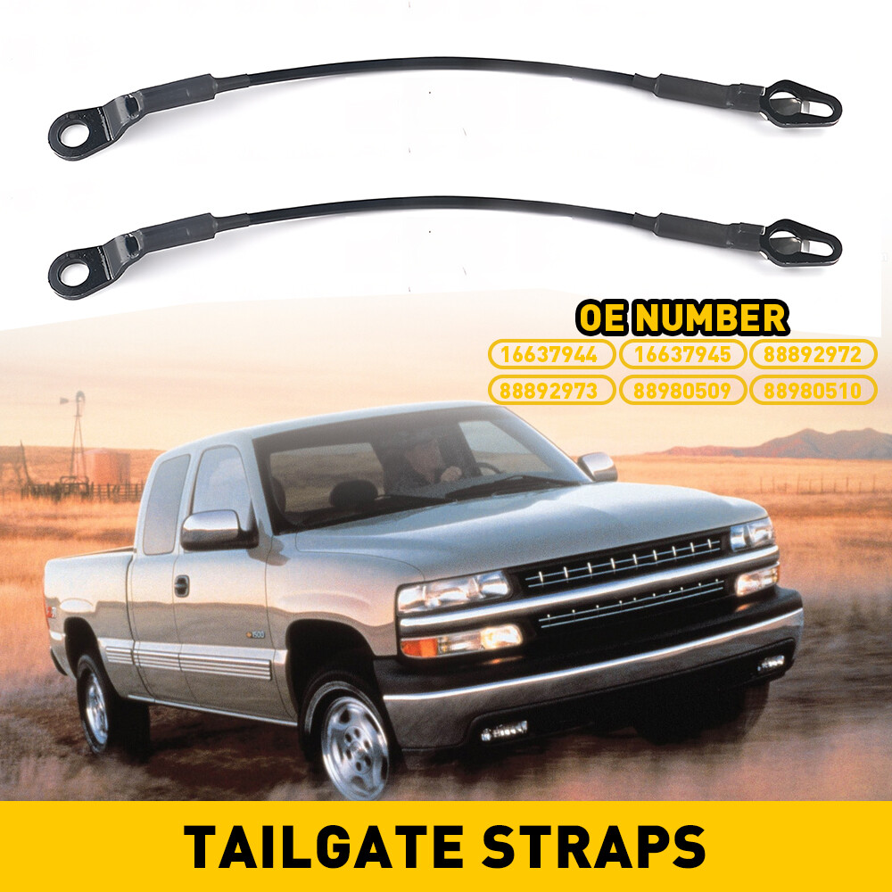 Pair Tailgate Tail Gate Rear Support Cable Strap For 99-06 Chevrolet Silverado