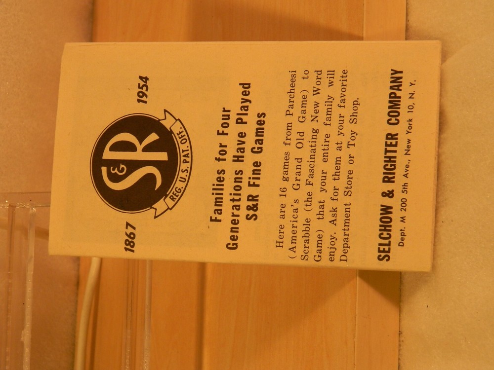 Selchow & Righter Co Game catalog 1954