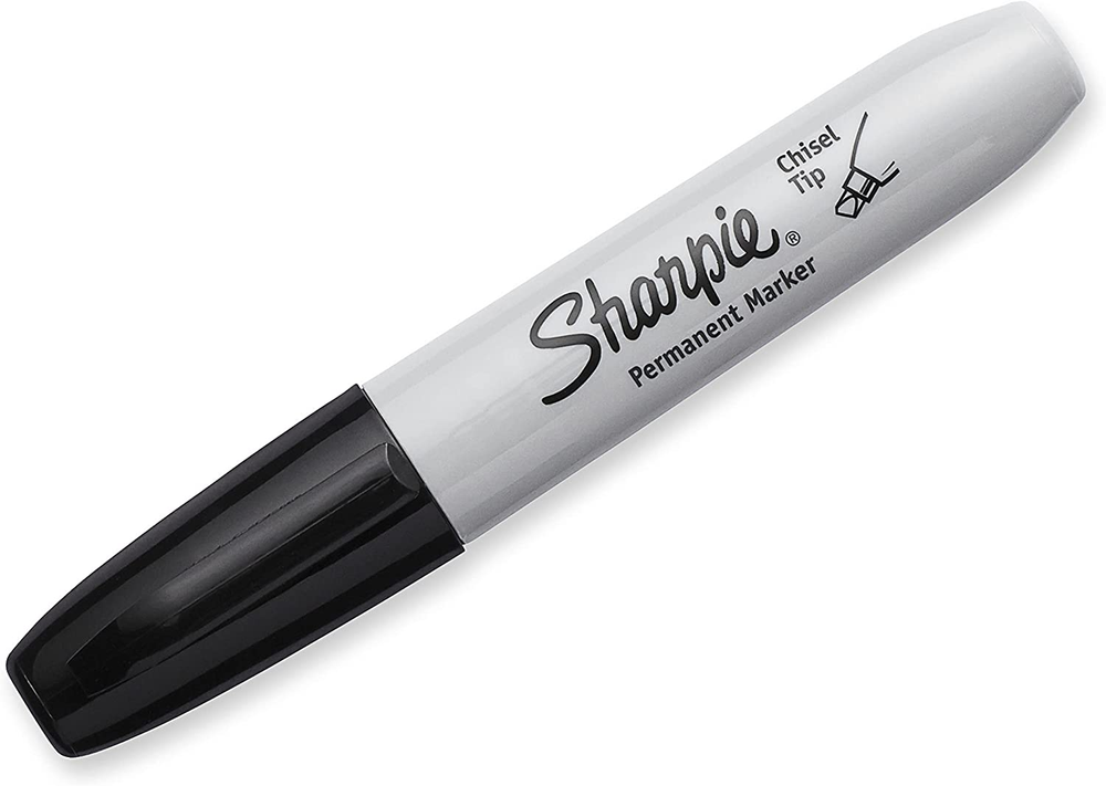 Sharpie 38264PP Permanent Markers Chisel Tip Black 4 Count