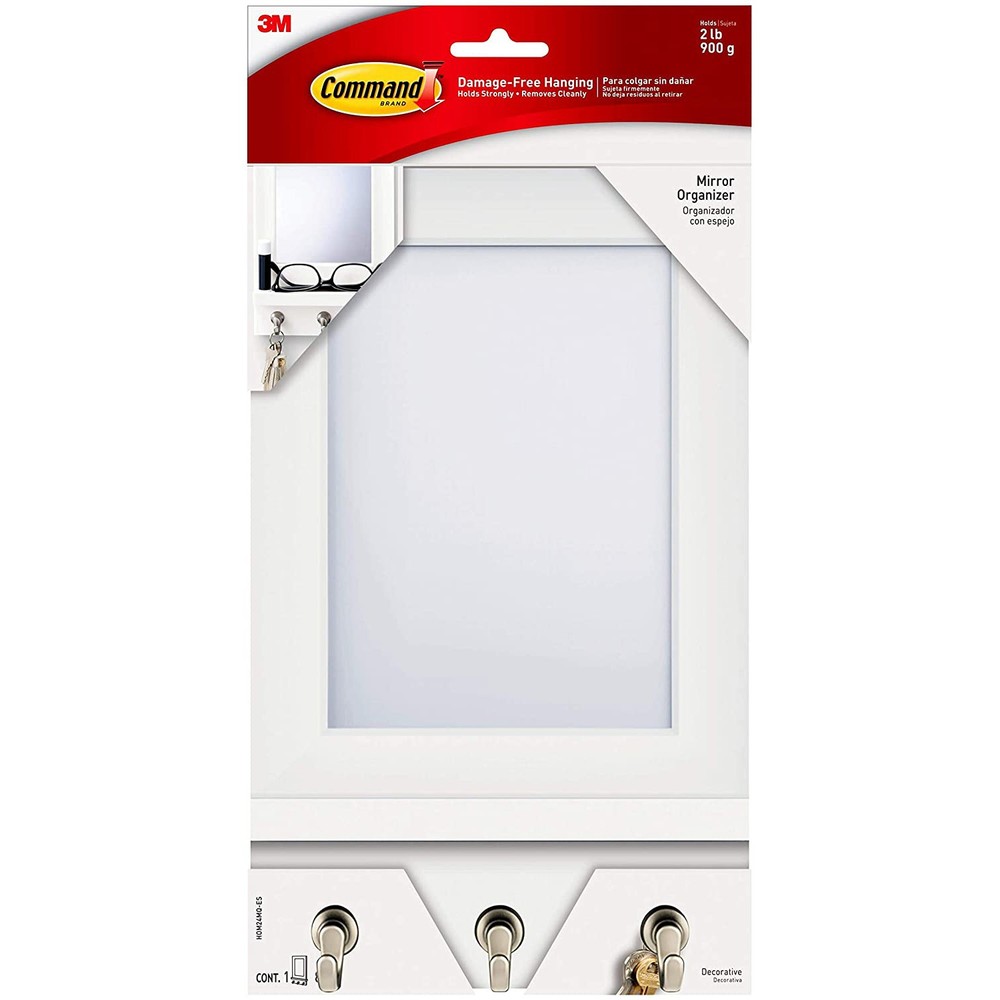 Command Mirror Organizer [Removable]: 6.8 in. x 11.2 in. (Quartz)