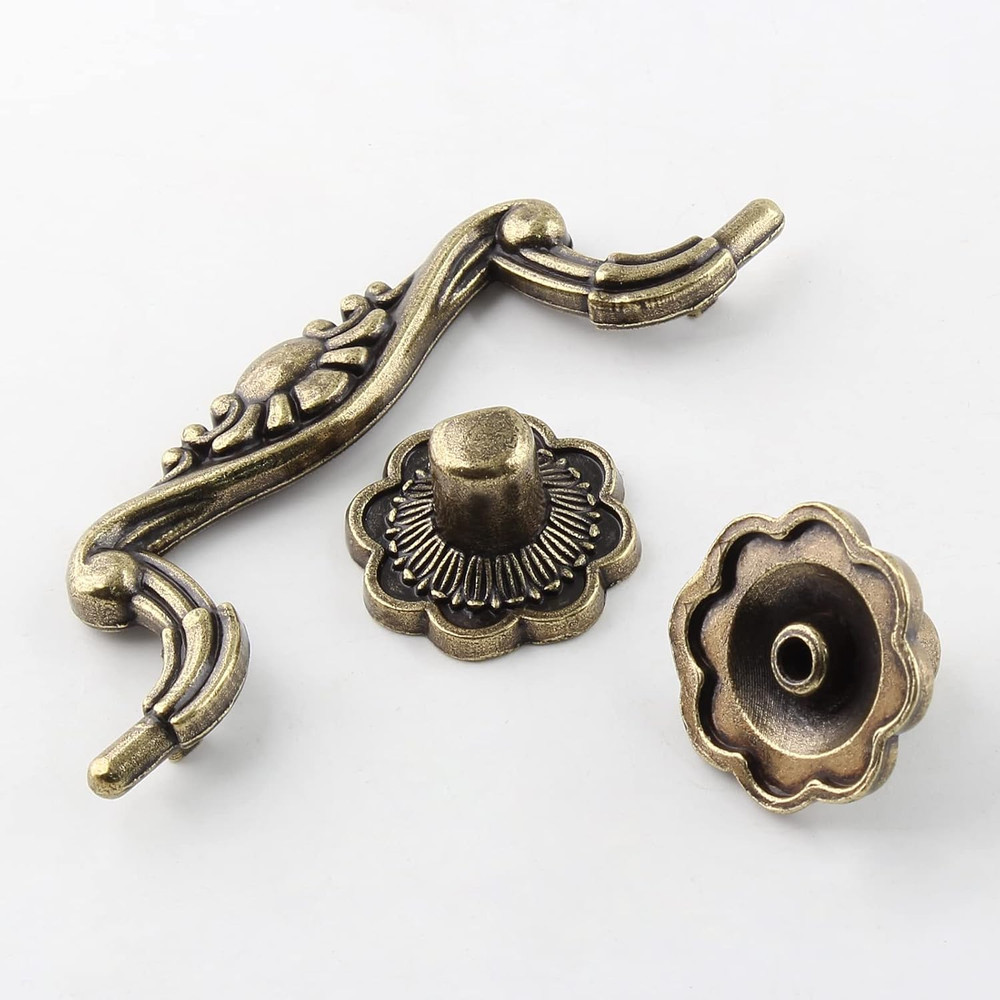 6 Pcs 3 Inch Bail Handle Drop Pulls Vintage Drop Bail Drawer Pulls Antique Bronz