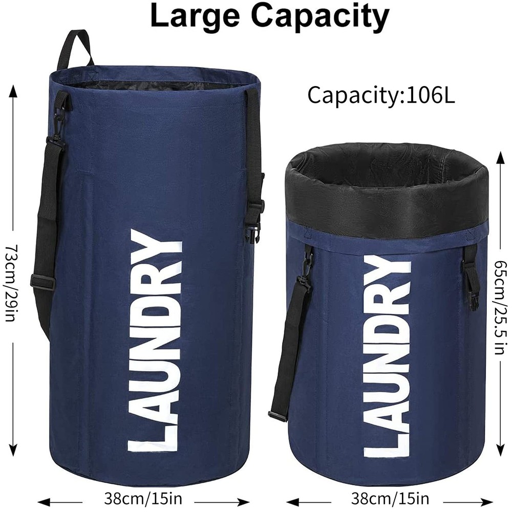 106L Extra Large Laundry Hamper with Drawstring Dorm Room Backpack Bag