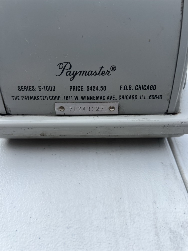 Vintage Paymaster Series S-1000 Check Writer