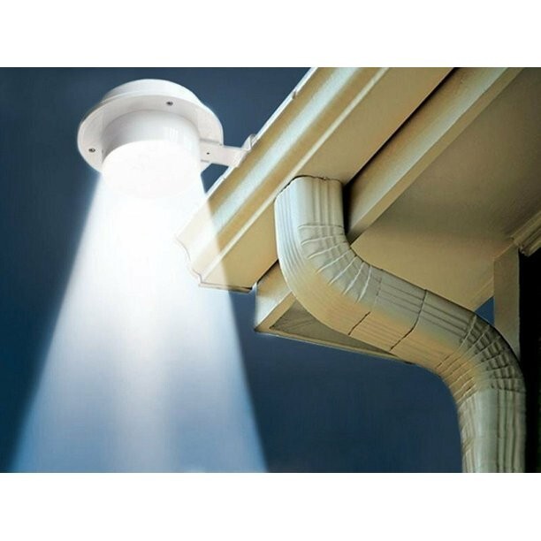 4 Pack Solar Powered LED Outdoor Gutter Lights with Brackets - Water Resistant