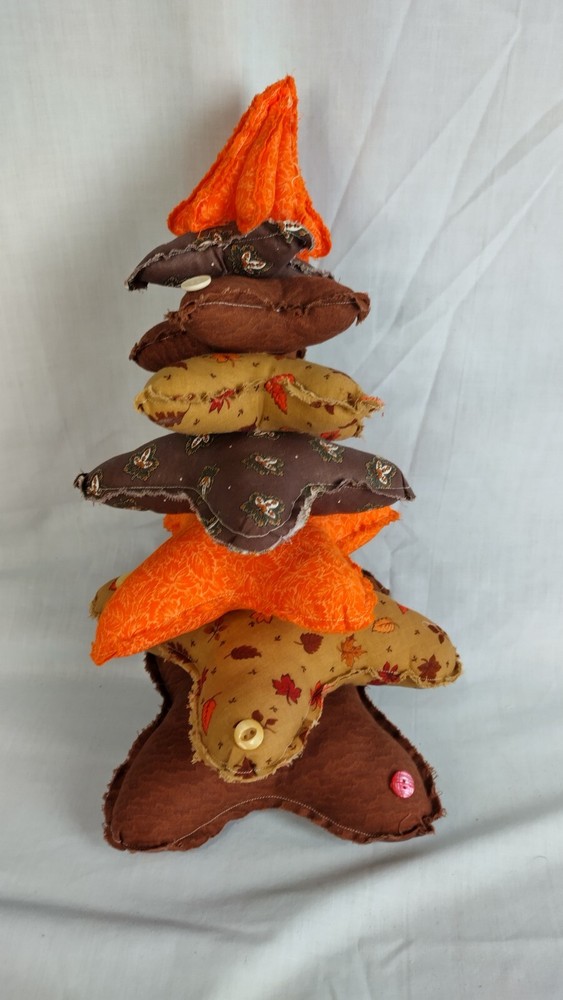 Autumn Handmade Fall Holiday Cloth Stuffed Tree Pillow Thick House Decor