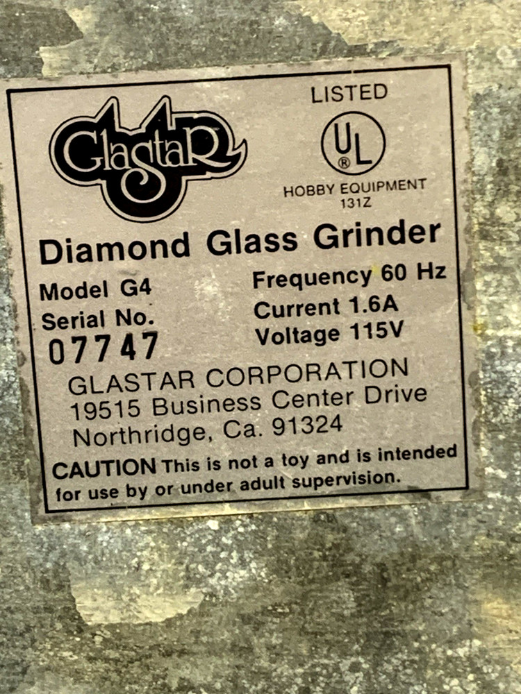 Glastar Diamond Glass Grinder G4, Tested & Works Great