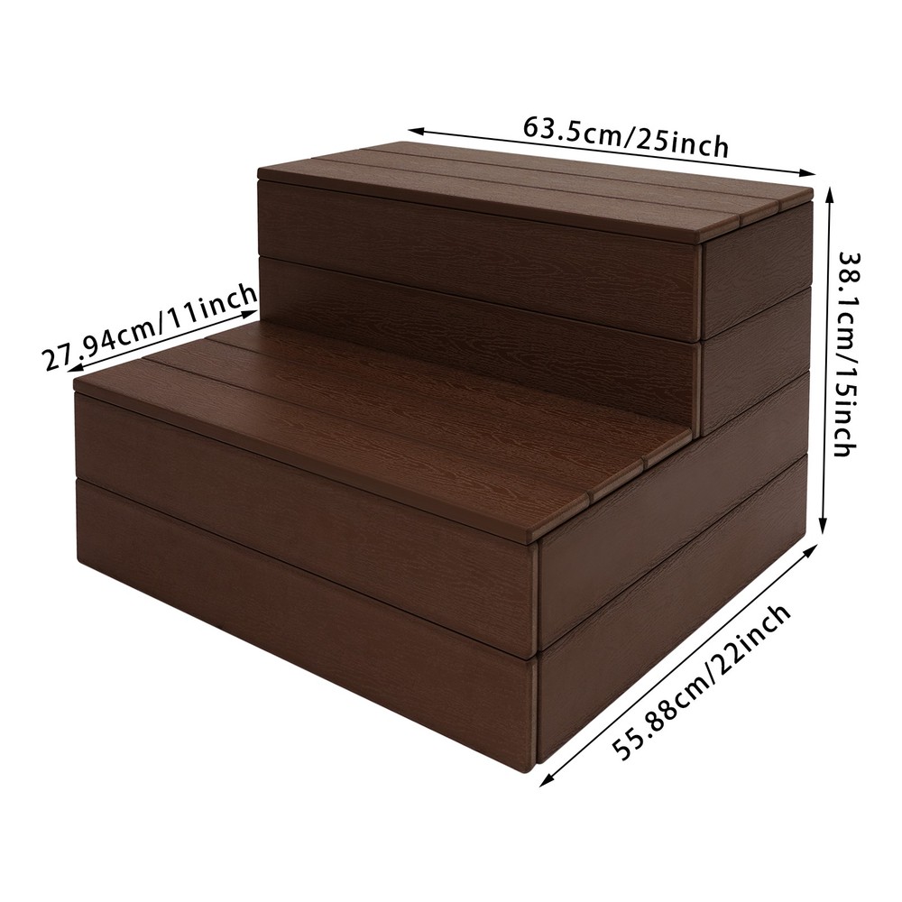 Bathtub Steps Rectangular Spa Steps Modern Hot Tub Stairs 2-Step Hot Tub Step