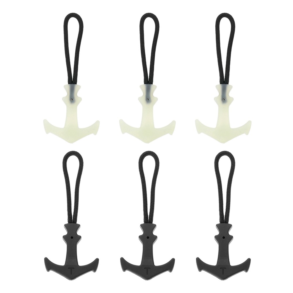 6pcs Luminous Zipper Pulls, Anti-Lost Zipper Puller Head, White/Black