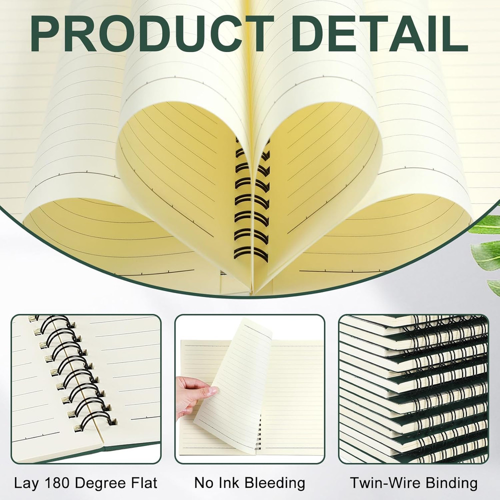 54 Pcs Spiral Notebook Bulk A5 Journal Lined 8.3'' X 5.5'' Writing Composition P