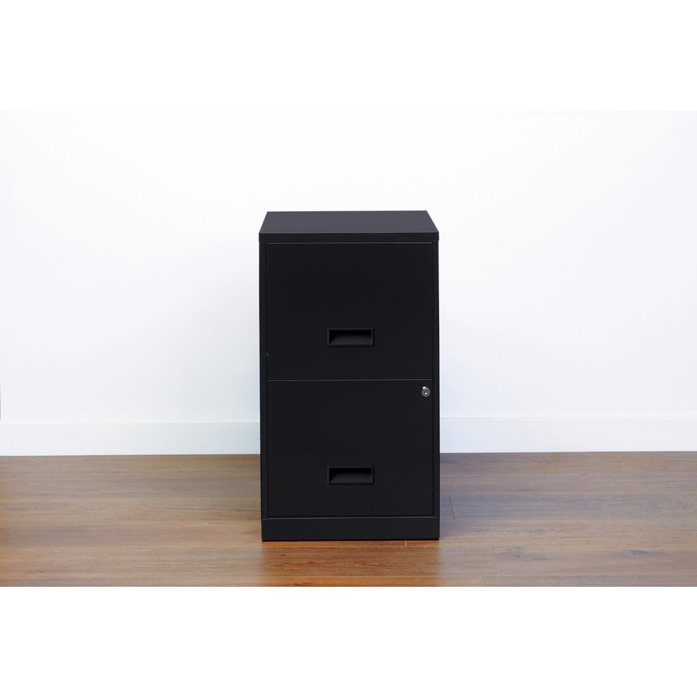 Space Solutions 2 Drawer Letter Width Vertical File Cabinet 18" Deep Black