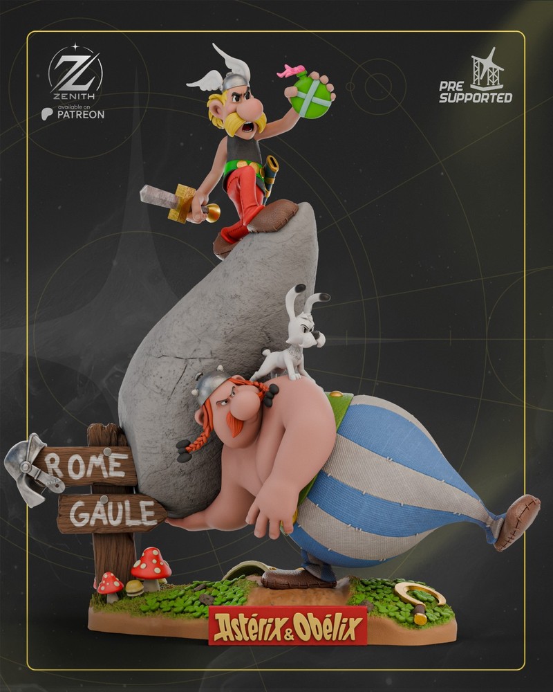 Asterix And Obelix Statue 3D Printed Kit Unpainted/Unassembled