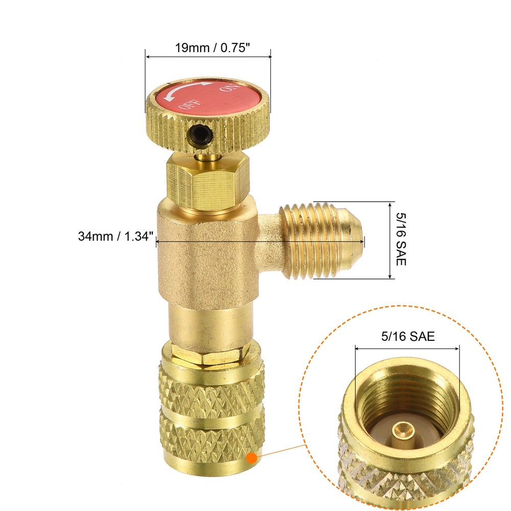 Charging Valve 5/16 SAE Thread Adapters Shut-off Flow Control