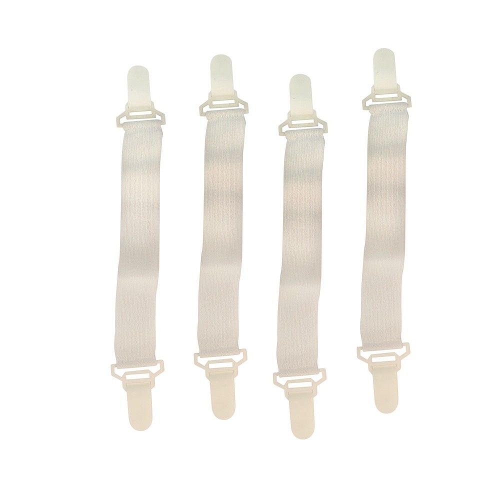4pc Fitted Bed Sheet Gripper Clips Straps Suspender Holder Bedding Accessory Set
