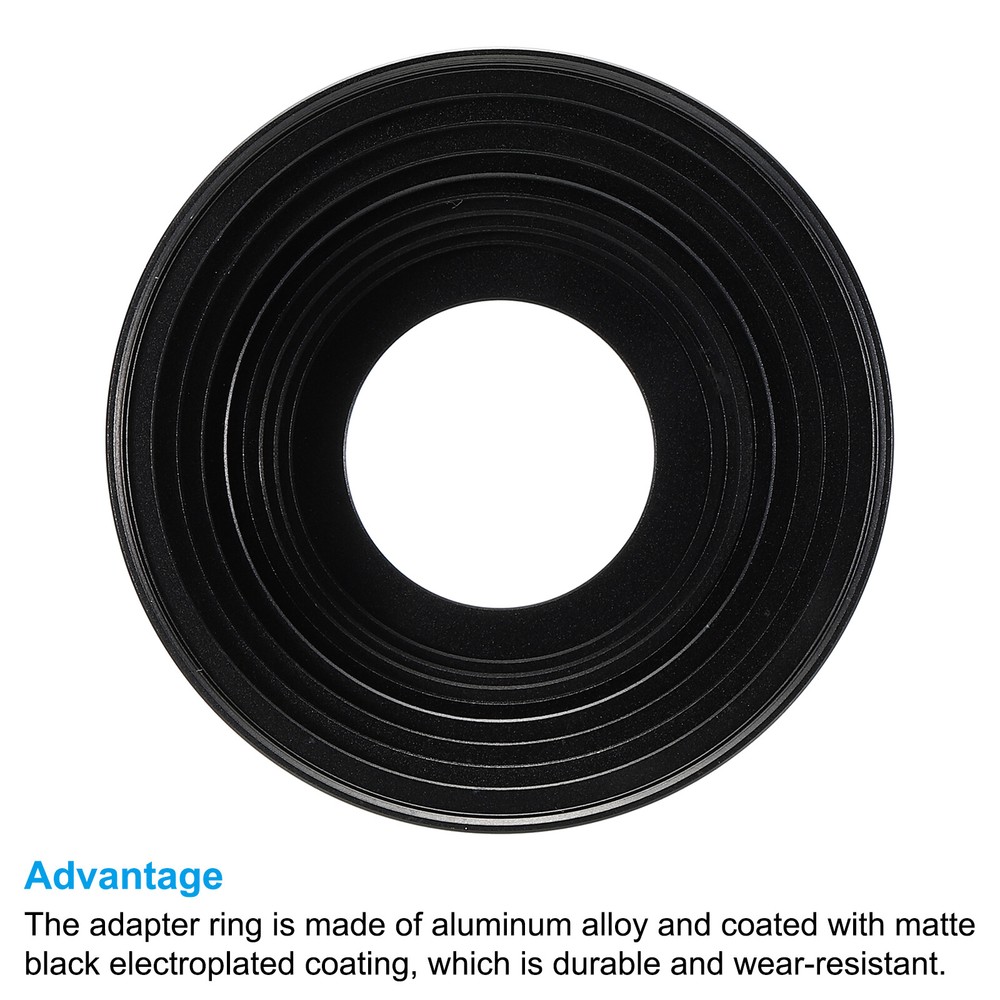 Step Up Rings Set, 9 Pack Lens Filter Adapter Ring for Camera Lenses, Black