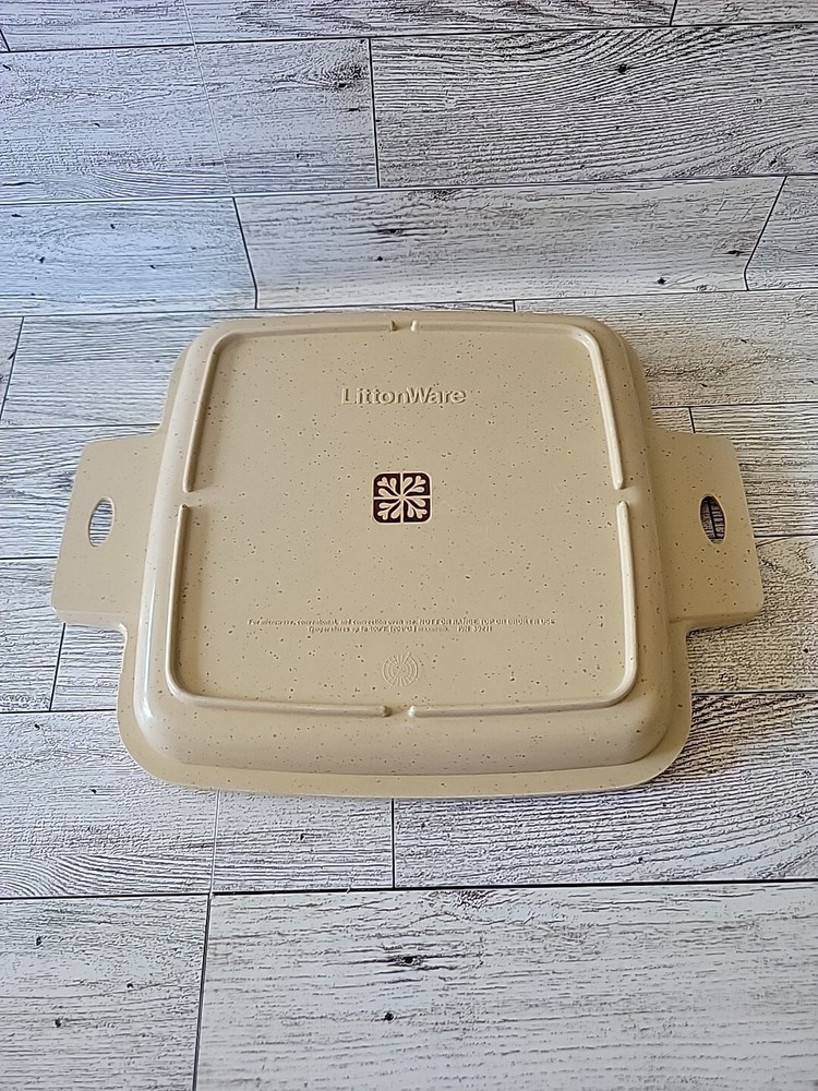 LittonWare Oven Microwave Cookware Square 39271 Divided REPLACEMENT LID ONLY