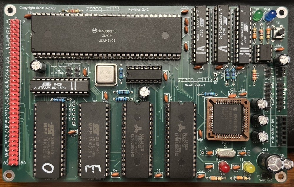 Assembled rosco_m68k 68010 Computer – Fully Built & Tested Through-Hole Version