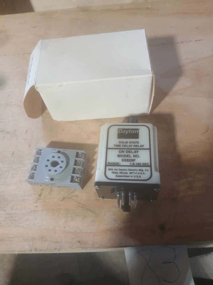 Dayton 5X829F On-Delay Time Delay Relay Adjustable Timing Range Control