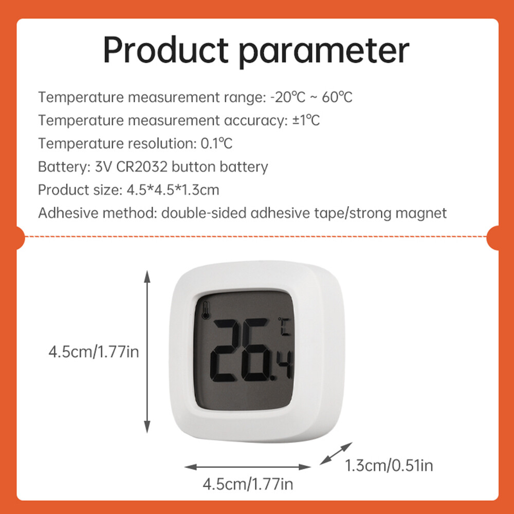 Magnetic Mini Digital Room Thermometer Refrigerator Temperature Sensor -20~60℃