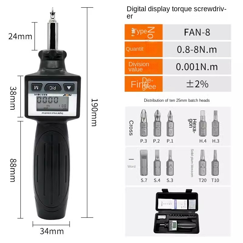 Digital Torque Screwdriver Torque Driver Torque Meter Plate Hand Torque