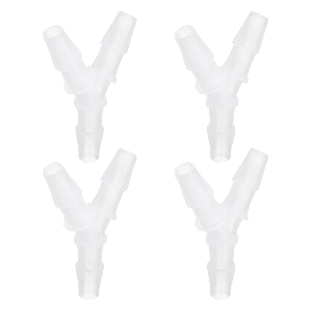 4pcs Plastic Barb Fitting, 5/16"x5/16" Y Shape Tee Pipe Fitting, Clear